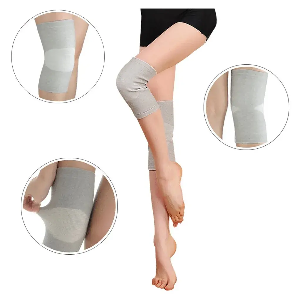 JUMISEE Small Size Gray Cotton Knee Sleeves for Knee Support, Circulation & Pain Relief (1 Pair) - view 4