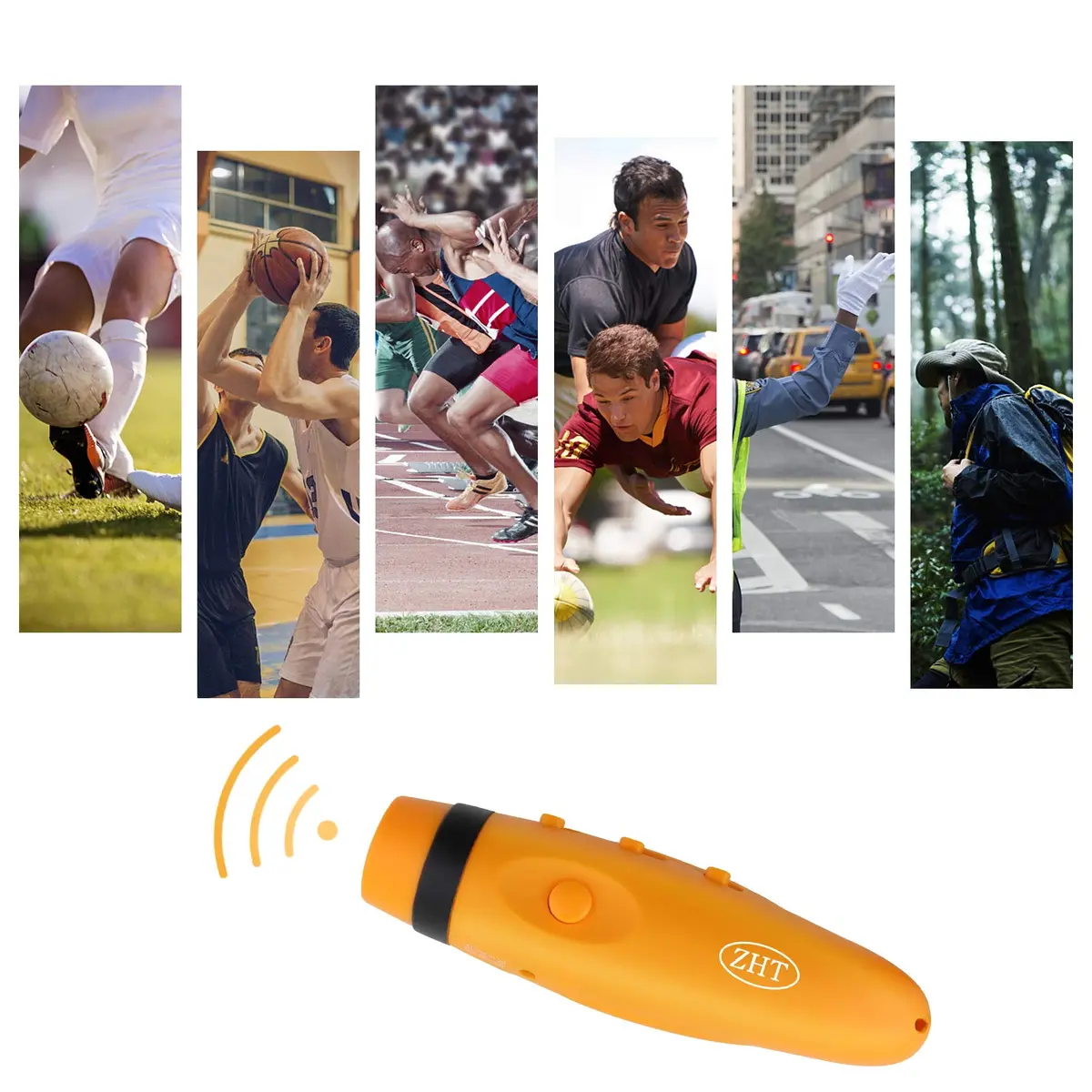 ZHT Electronic Whistle 2-Pack (Black & Yellow) | USB Rechargeable 120dB 3-Tone with Lanyard - view 4