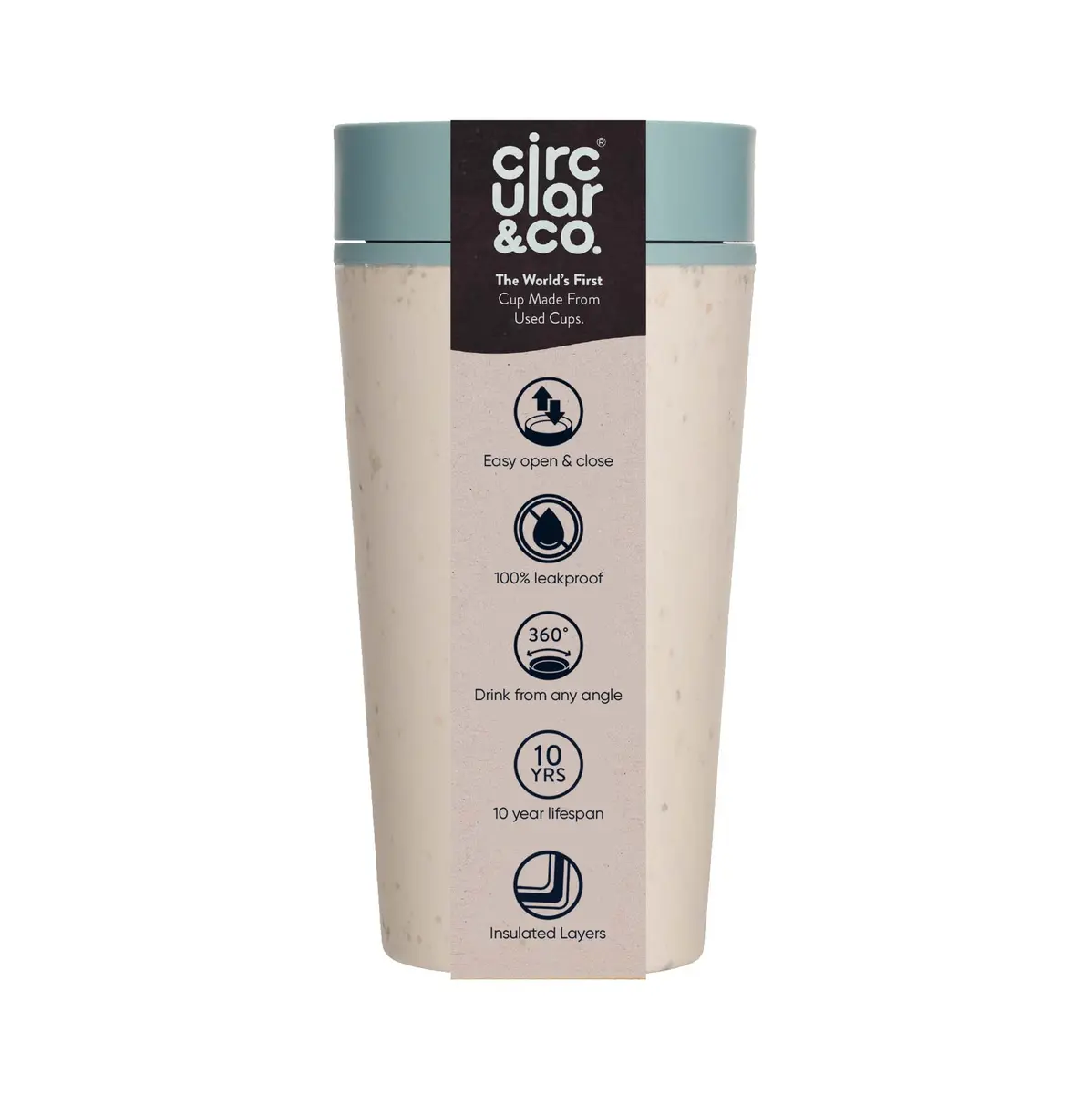 Circular and Co Reusable Coffee Cup 12oz/340ml | Leak-Proof & Sustainable Travel Mug - main product image