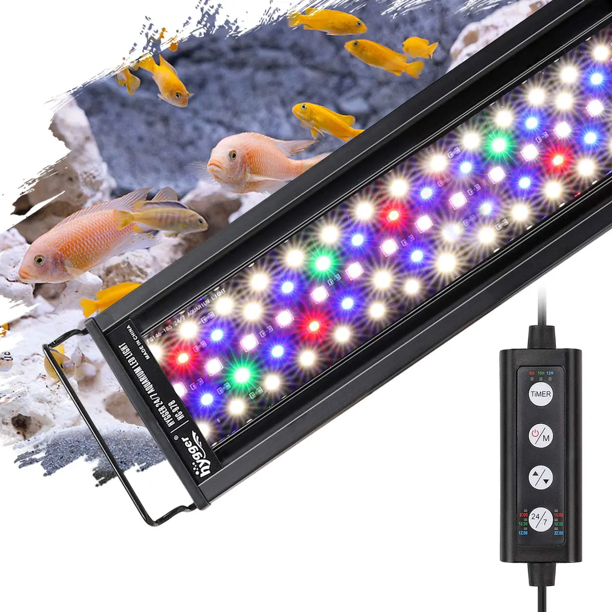 hygger Fish Aquarium LED Light, 14W 24/7 Sunrise-Daylight-Moonlight Mode, Adjustable Timer & Brightness, Extendable Bracket, 7 Colors for Planted Tank - view 7