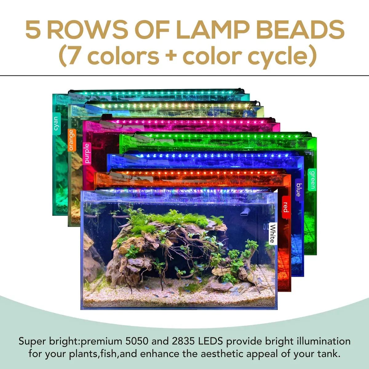 hygger 18W Aquarium LED Light with Adjustable Timer & 7 Colors | 24/7 Sunrise-Daylight-Moonlight Mode - view 5