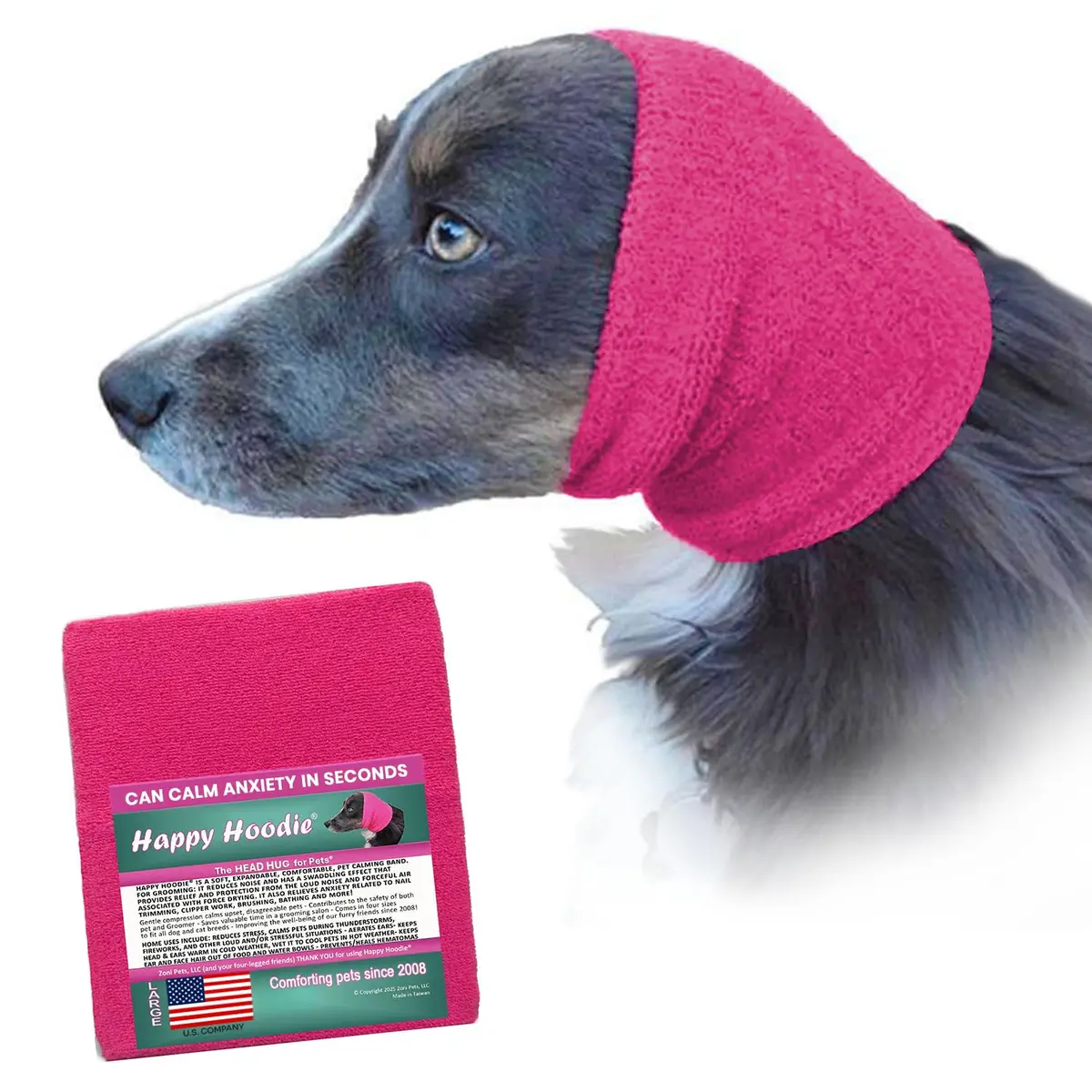 ZONI PETS Happy Hoodie The Original Dog & Cat Calming Band for Noise & Anxiety Relief | Stress-Relief for Pets - main product image