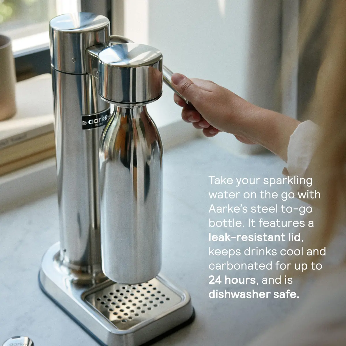 aarke Carbonator 3 - Premium Sparkling Water Maker, Copper | Swedish Design & Stainless Steel Build - view 5