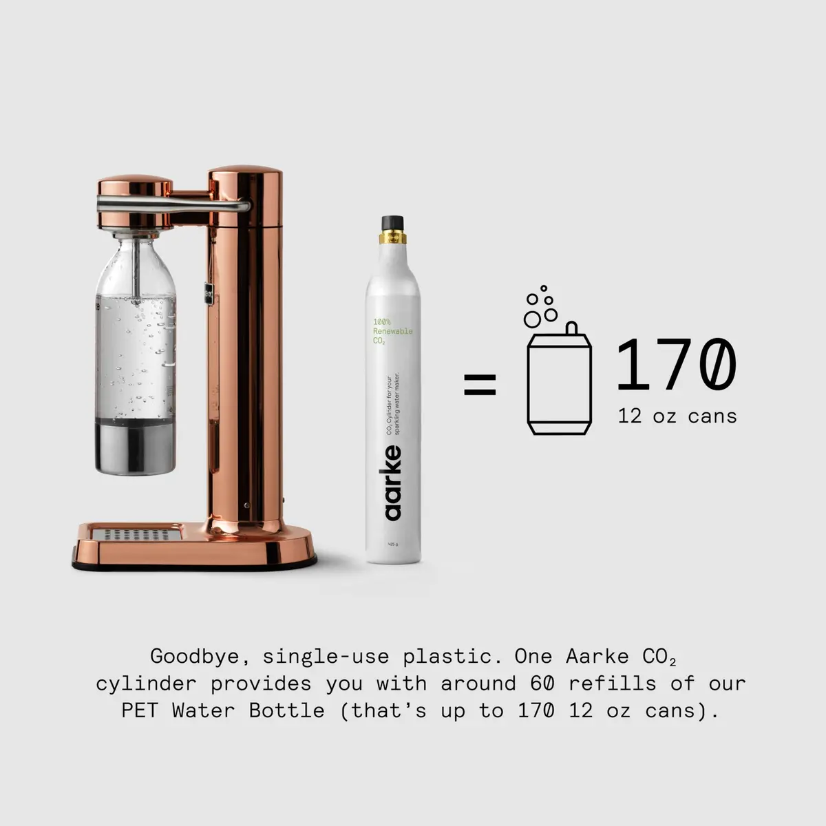 aarke Carbonator 3 - Premium Sparkling Water Maker, Copper | Swedish Design & Stainless Steel Build - view 2