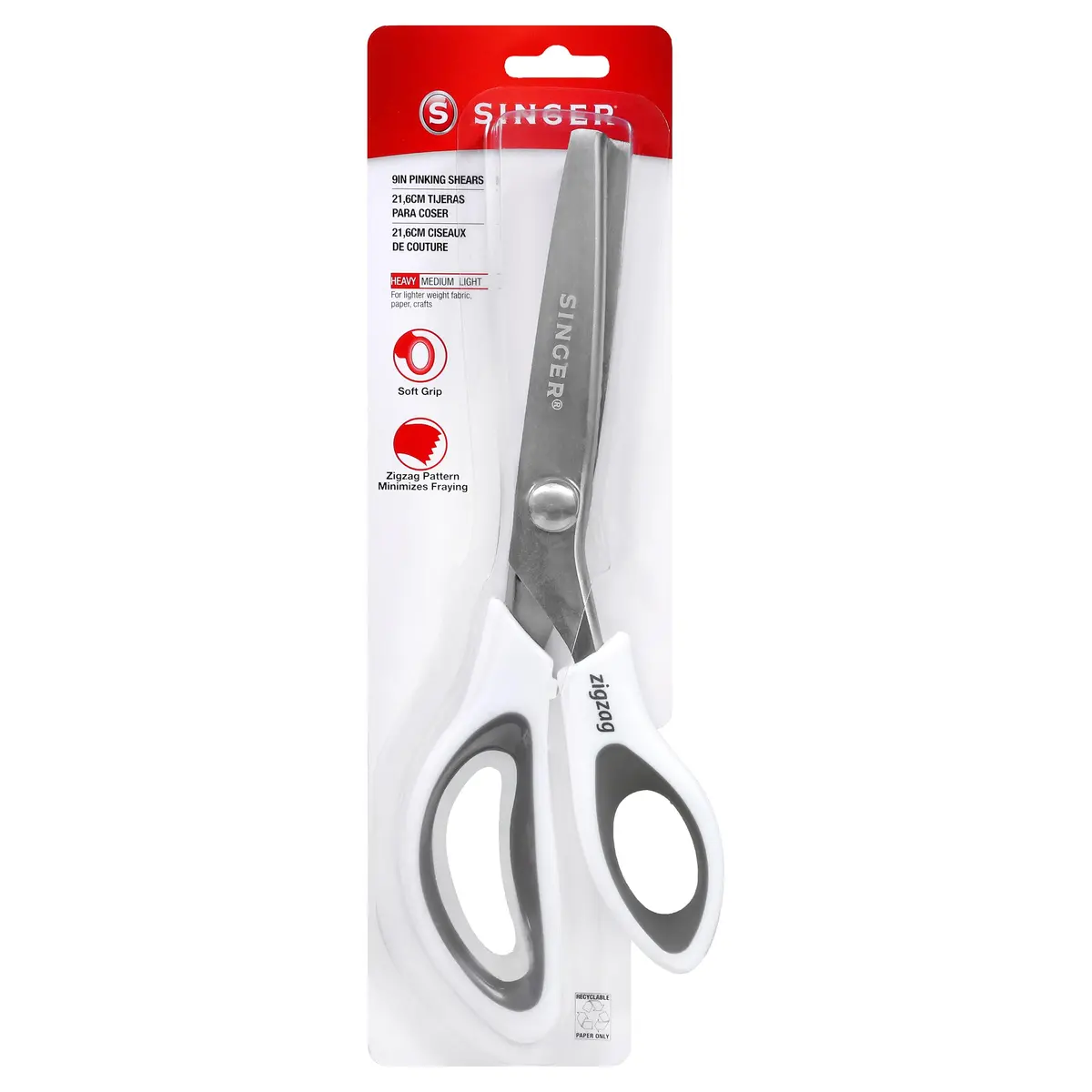 SINGER 9" Pinking Shears Stainless Steel Zigzag Edge | Precision Fabric Cutting Tool - main product image