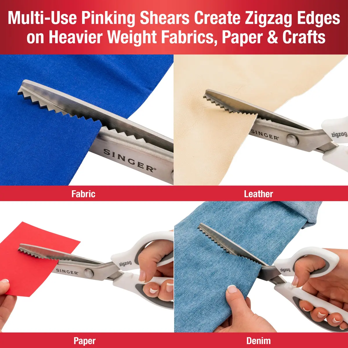 SINGER 9" Pinking Shears Stainless Steel Zigzag Edge | Precision Fabric Cutting Tool - view 7