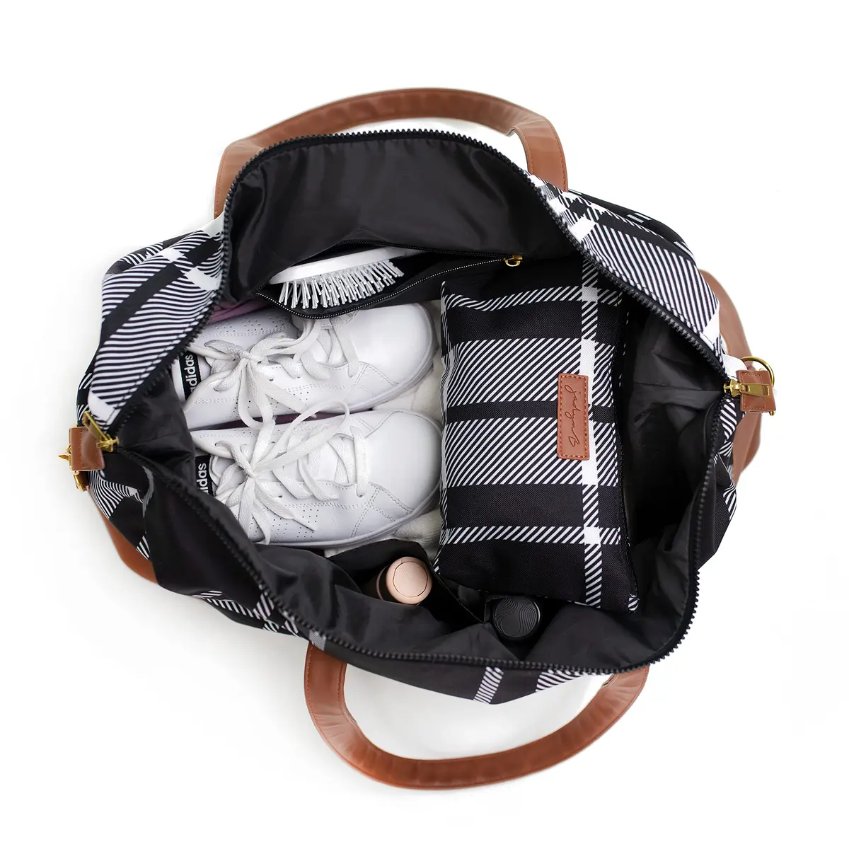 Jadyn Luna Women's Weekender Bag and Travel Duffel, Large 37 Liter Capacity (Plaid) | Durable Polyester & Vegan Leather - view 5