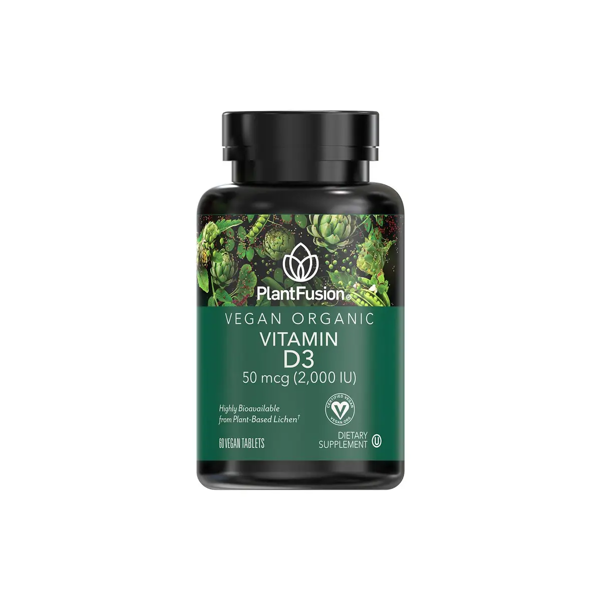 PlantFusion Vegan Vitamin D3 2000IU | Organic Plant-Based Supplement for Immunity & Bone Health - main product image