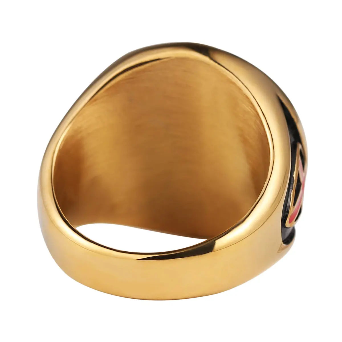 HZMAN Knights Templar Stainless Steel Ring for Men, Size 8 Gold | Faith Symbol - view 5