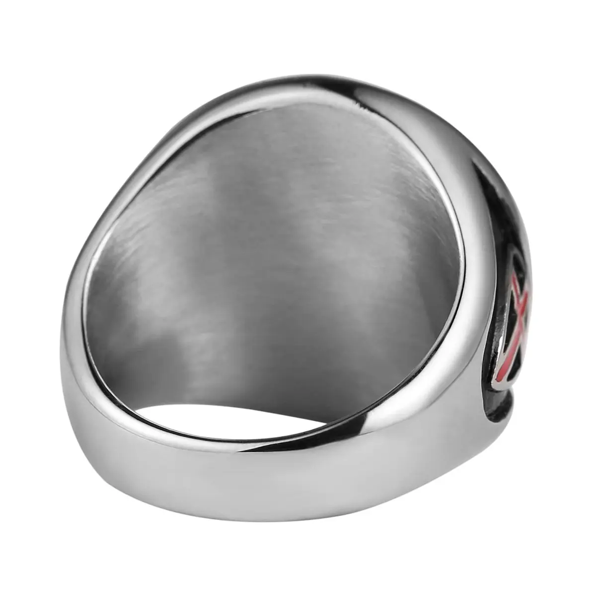 HZMAN Knights Templar Stainless Steel Ring with Red Cross Design, Size 7 | Faith and Strength Statement - view 4