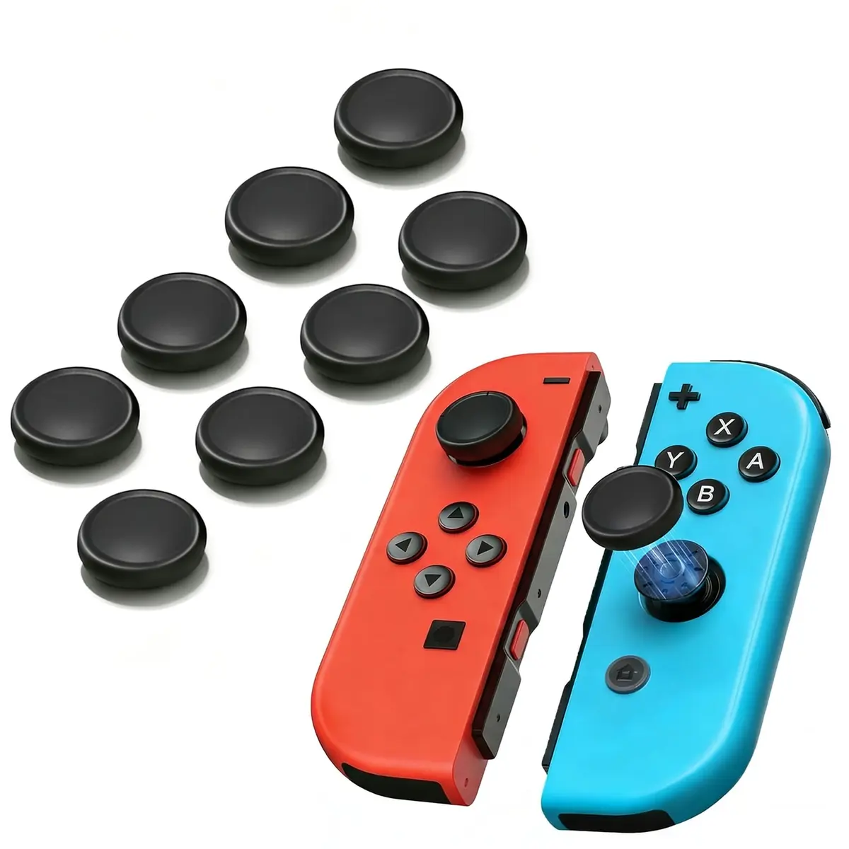 Ferkurn Joystick Controller Replacement Thumb Grip Caps for Nintendo Switch OLED & Lite (8 Pcs, Black) | Enhance Gaming Grip - main product image