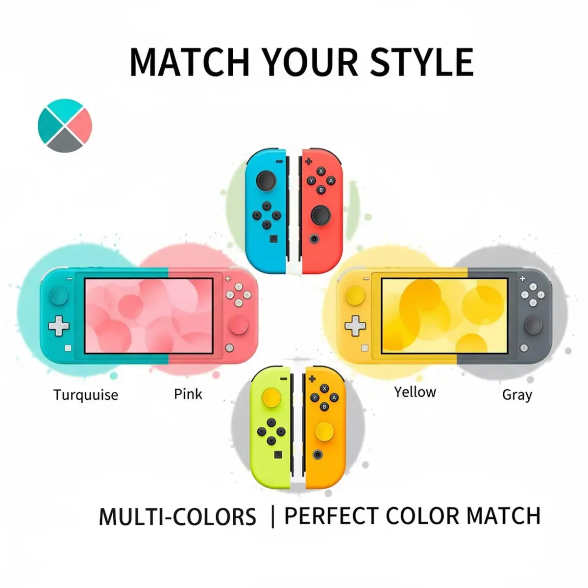 Ferkurn Joystick Controller Replacement Thumb Grip Caps for Nintendo Switch OLED & Lite (8 Pcs, Black) | Enhance Gaming Grip - view 5