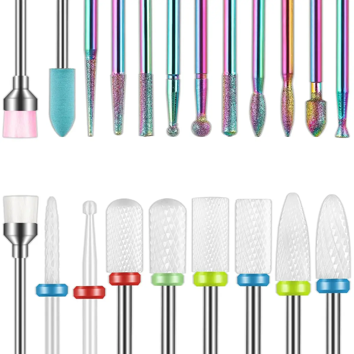 Depvko 21pcs Nail Drill Bits Set - 3/32 Inch Ceramic Electric Nail File - main product image