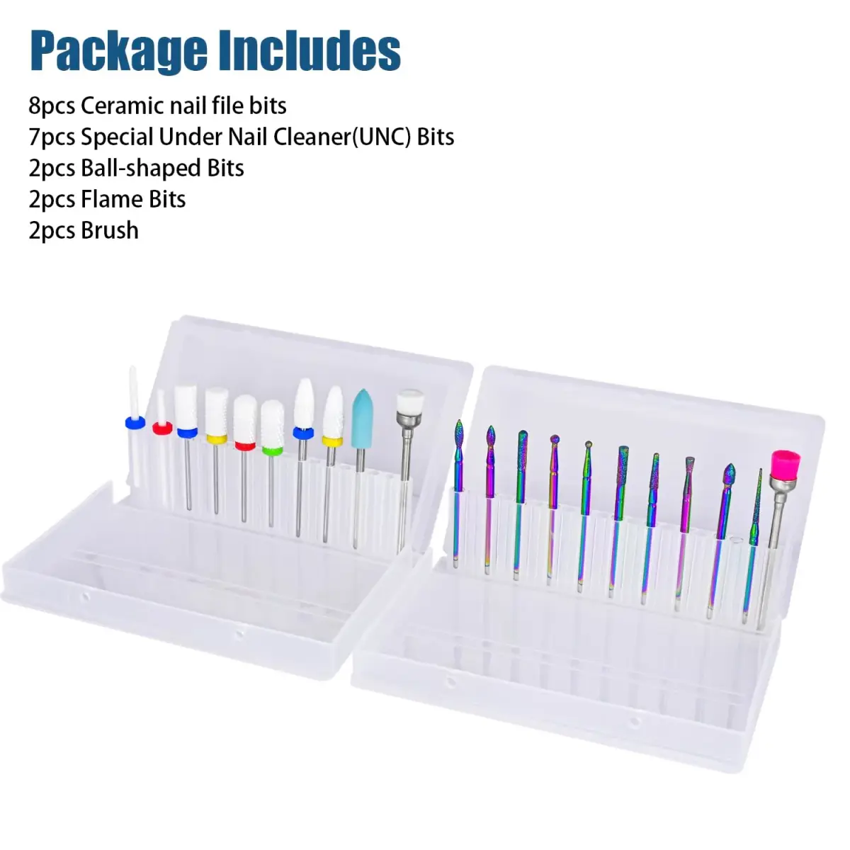 Depvko 21pcs Nail Drill Bits Set - 3/32 Inch Ceramic Electric Nail File - view 7