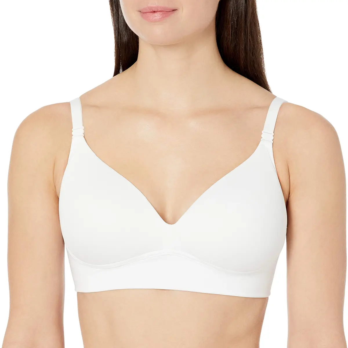 Warner's Blissful Benefits Allover-Smoothing Wireless Longline Bra, Classic White, 36B | Supportive & Comfortable - view 2