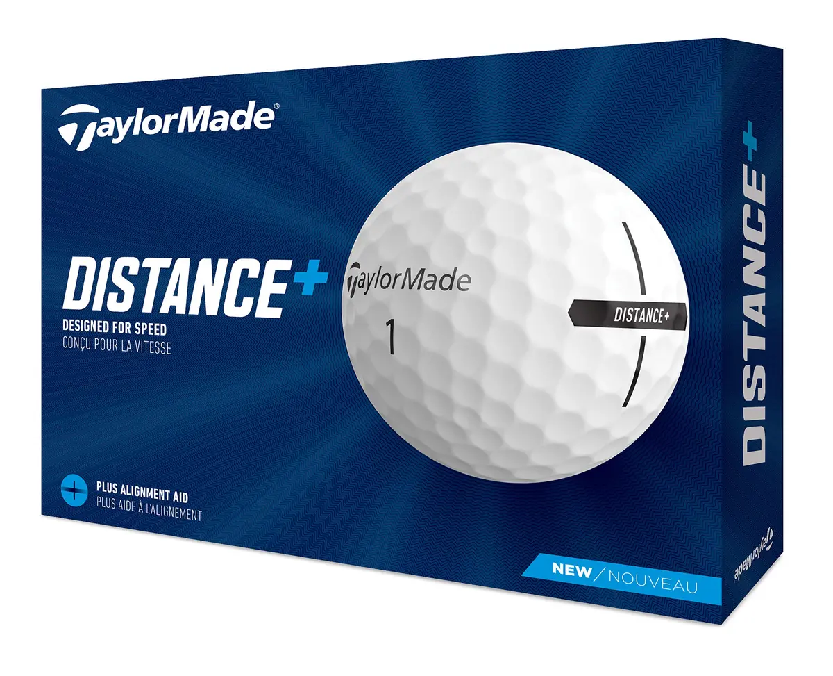 TaylorMade Distance+ Golf Balls 2021, White (24 Balls, 1.24 kg) | High-Velocity Performance for Distance - main product image