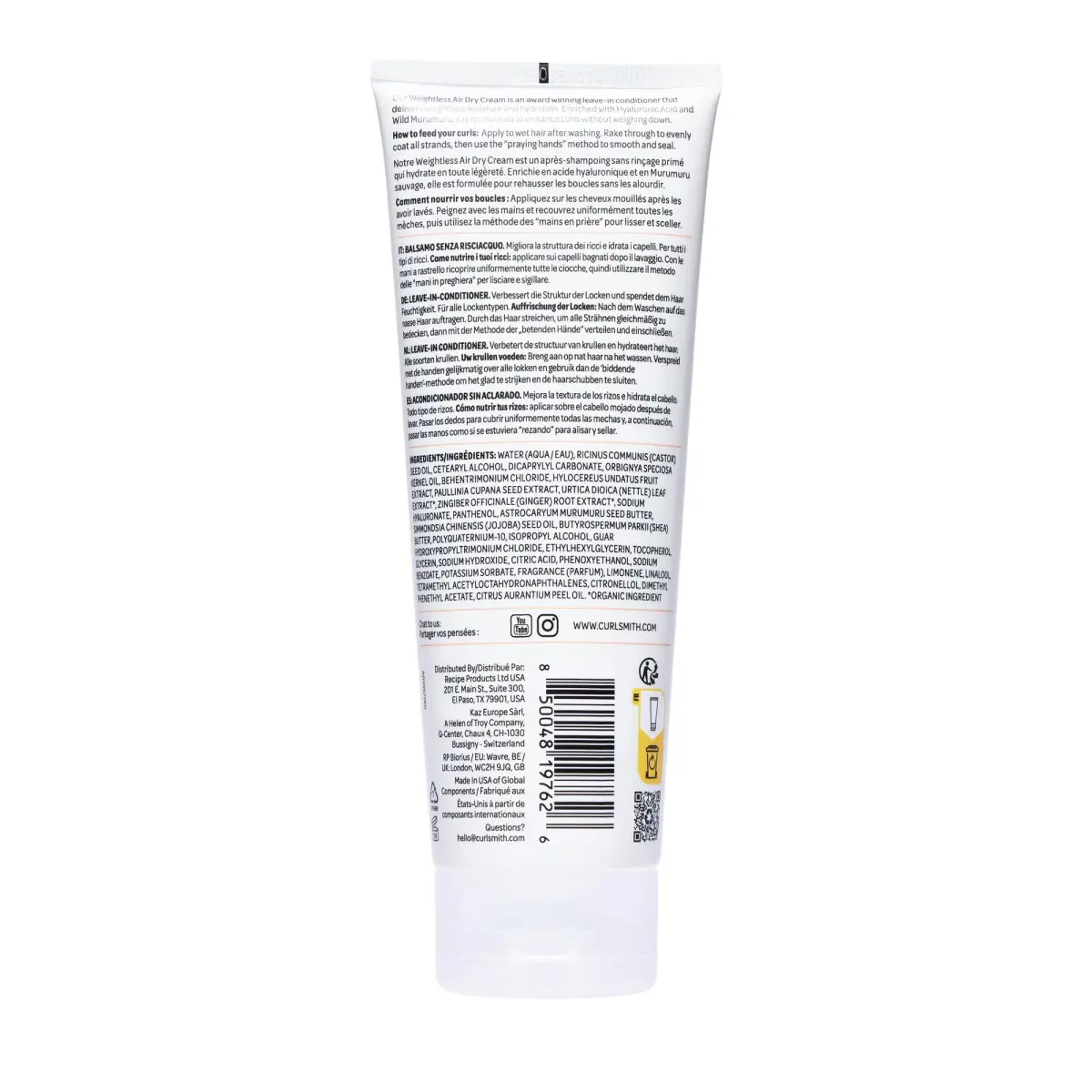 CURLSMITH Weightless Air Dry Curl Cream Leave In Conditioner 237ml (8 Fl Oz) | Hydrates & Defines Curls - view 8