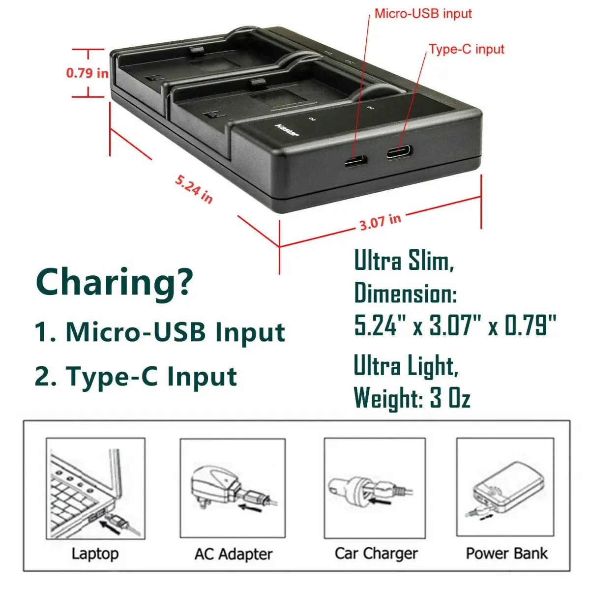 Kastar EN-EL20a Battery & LTD2 USB Charger Kit for Nikon P950, P1000, A, 1 Series Cameras | 1200mAh, 7.4V - view 5