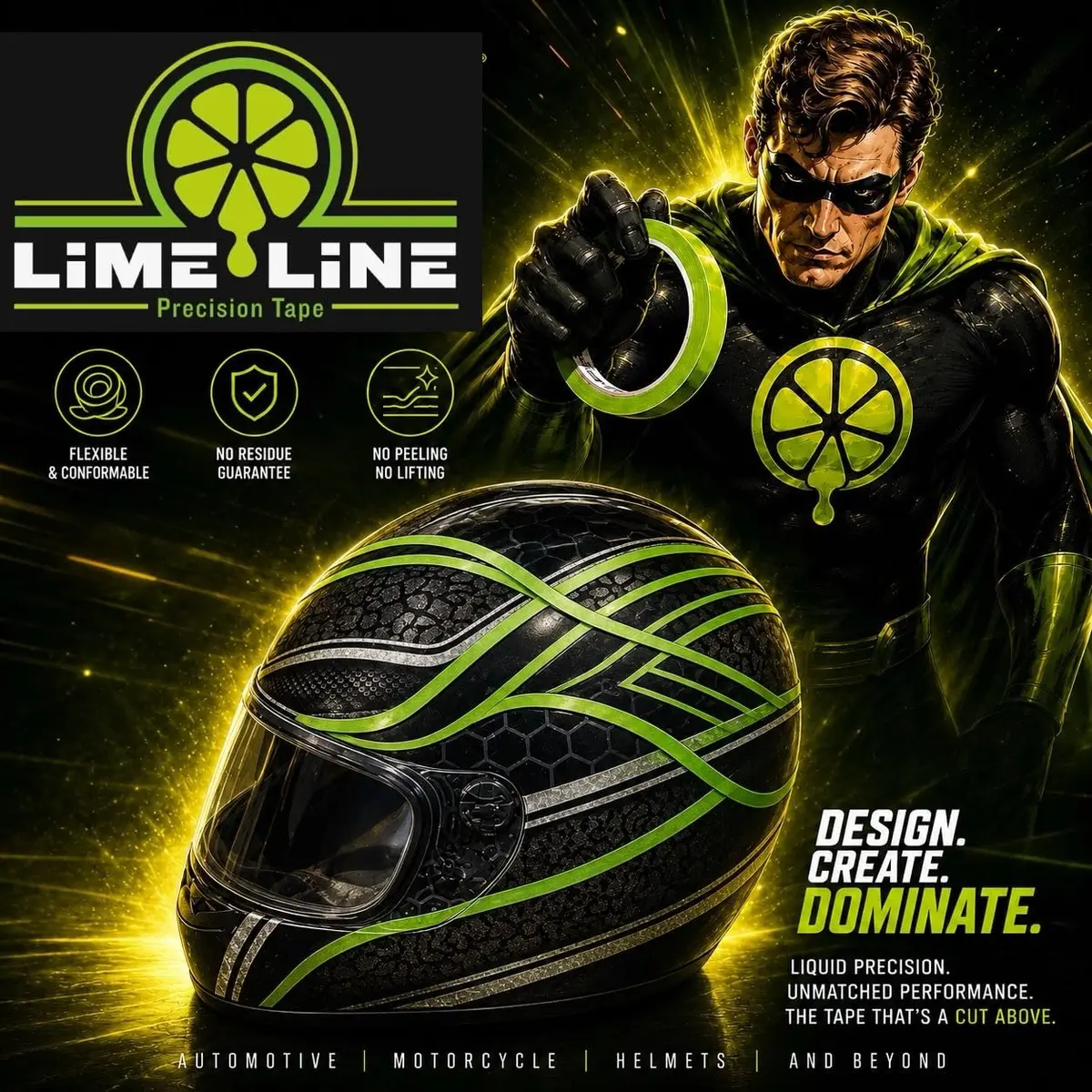 LiME LiNE 1/8" Fineline Automotive Pinstriping Masking Tape | Flawless Paint Edge, No Residue, Custom Designs (70-120 chars) - view 3