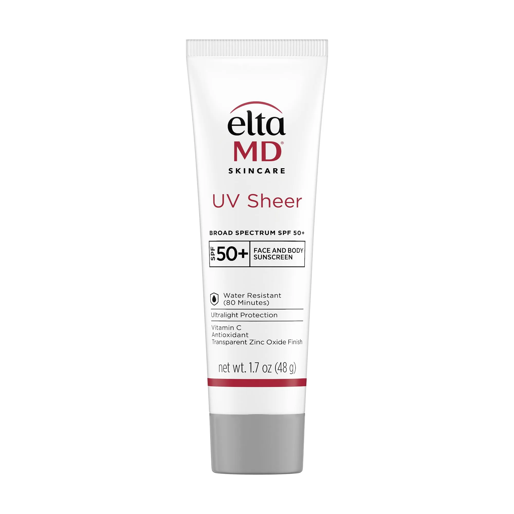 EltaMD UV Sheer Face and Body Sunscreen SPF 50+, Oil-Free, No White Cast, Zinc Oxide Formula, 50ml - main product image