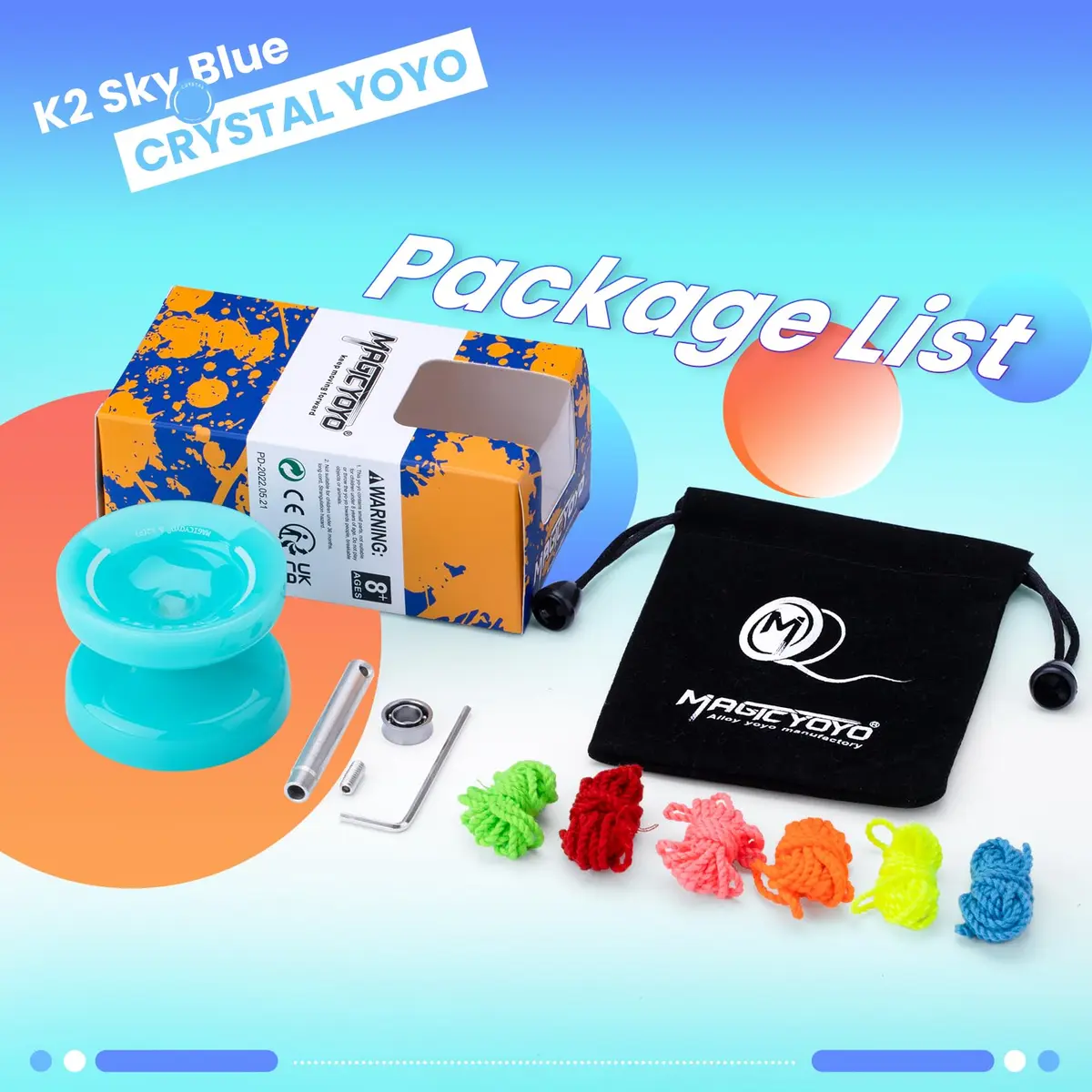 MAGICYOYO K2 Responsive Yoyo for Kids, Professional Yoyo for Beginner, Sky Blue (63.3g / 2.23 oz) - view 7