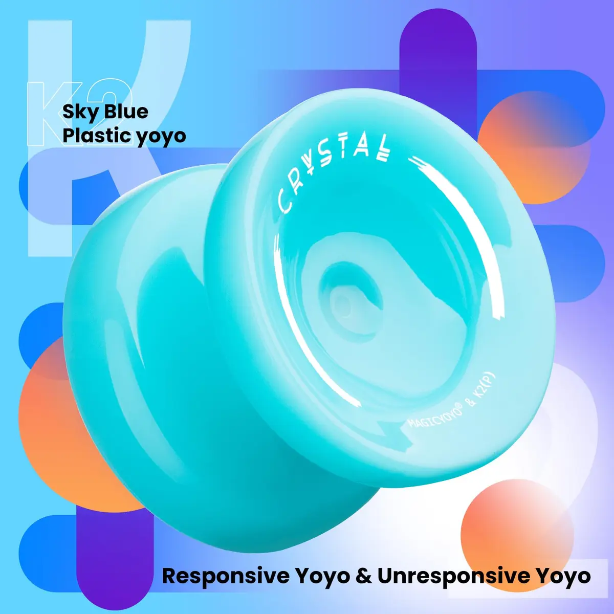 MAGICYOYO K2 Responsive Yoyo for Kids, Professional Yoyo for Beginner, Sky Blue (63.3g / 2.23 oz) - view 8