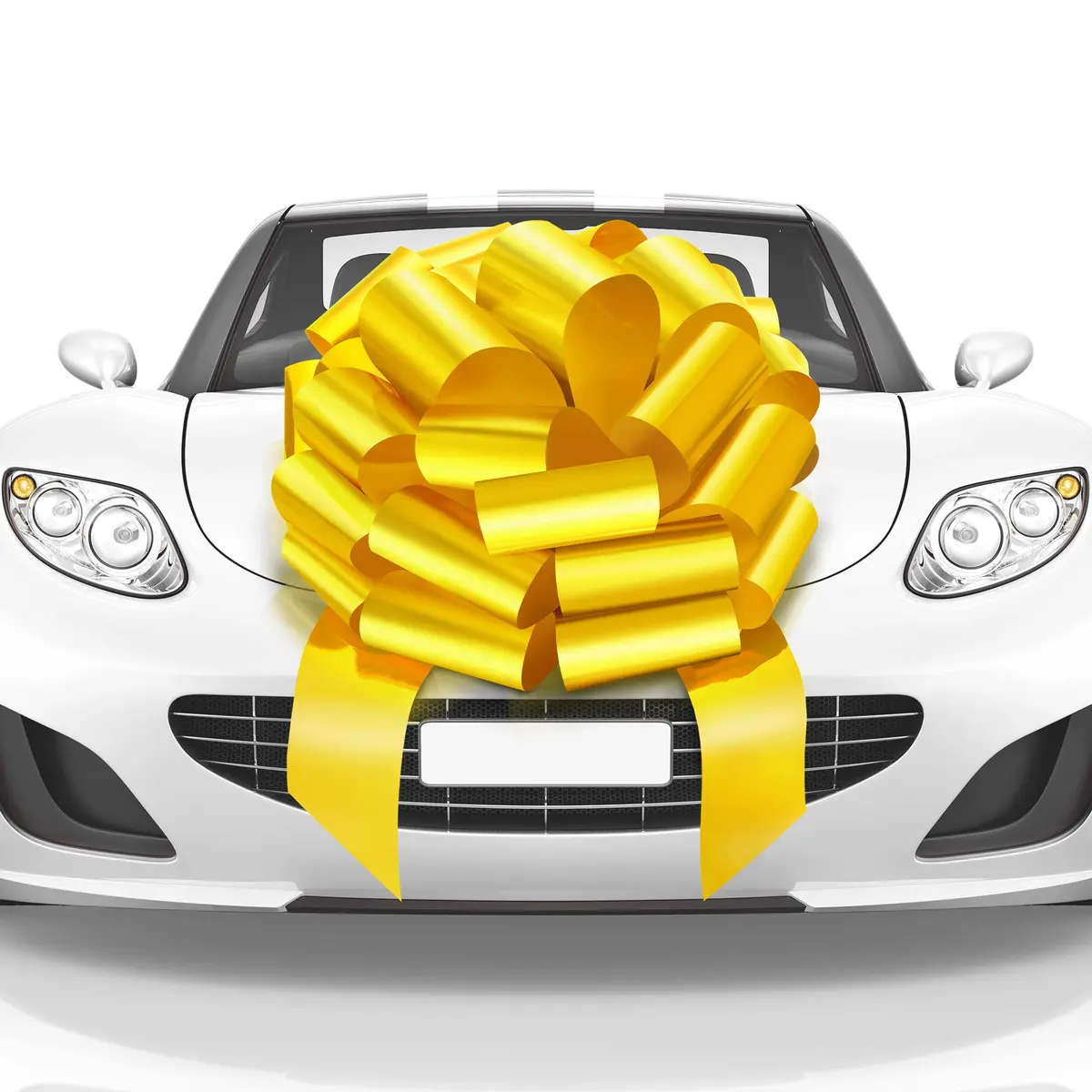 Mata1 Big Car Bow (Yellow, 23 inch) Giant Gift Bows | All-Weather Large Car Ribbon for Celebrations - main product image