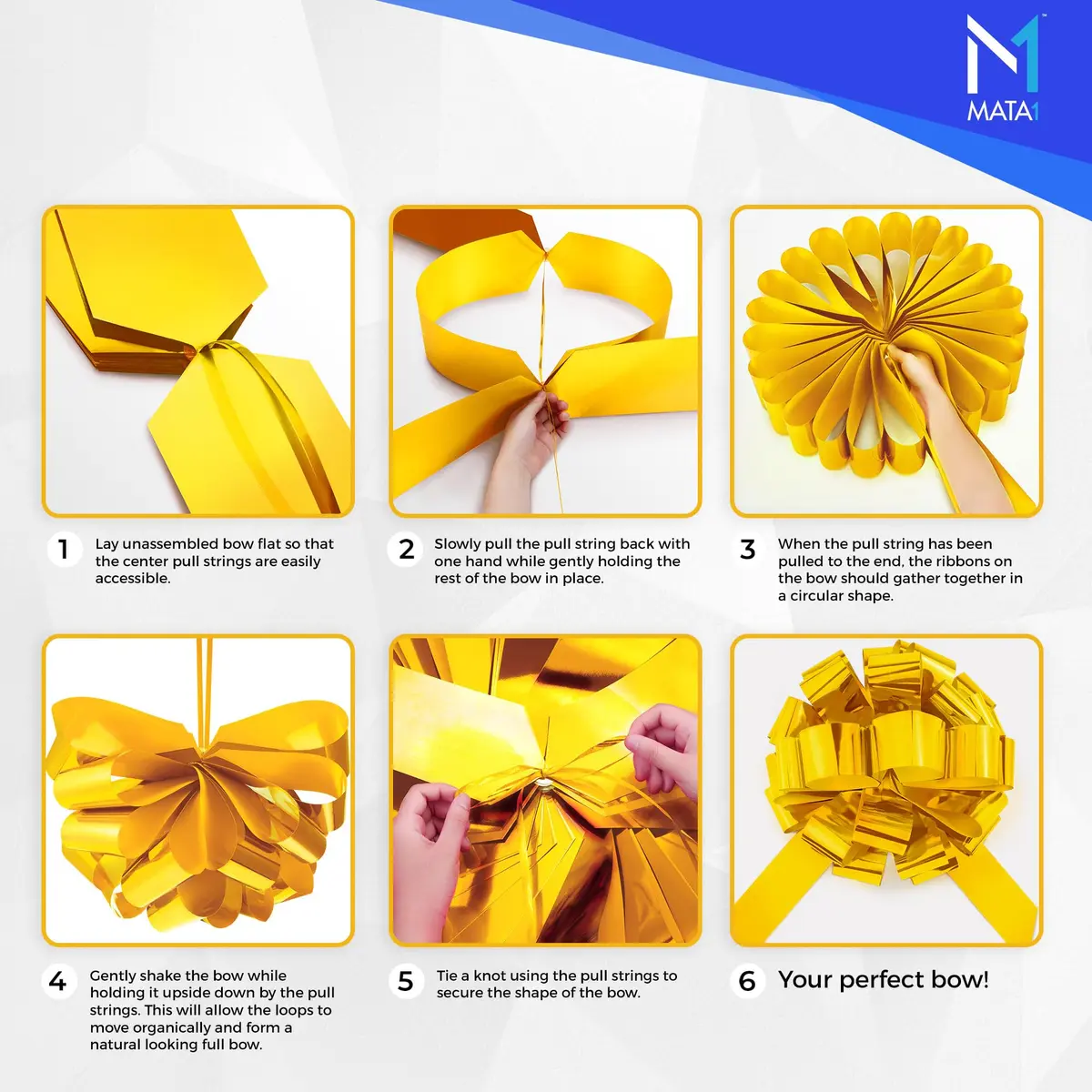 Mata1 Big Car Bow (Yellow, 23 inch) Giant Gift Bows | All-Weather Large Car Ribbon for Celebrations - view 4