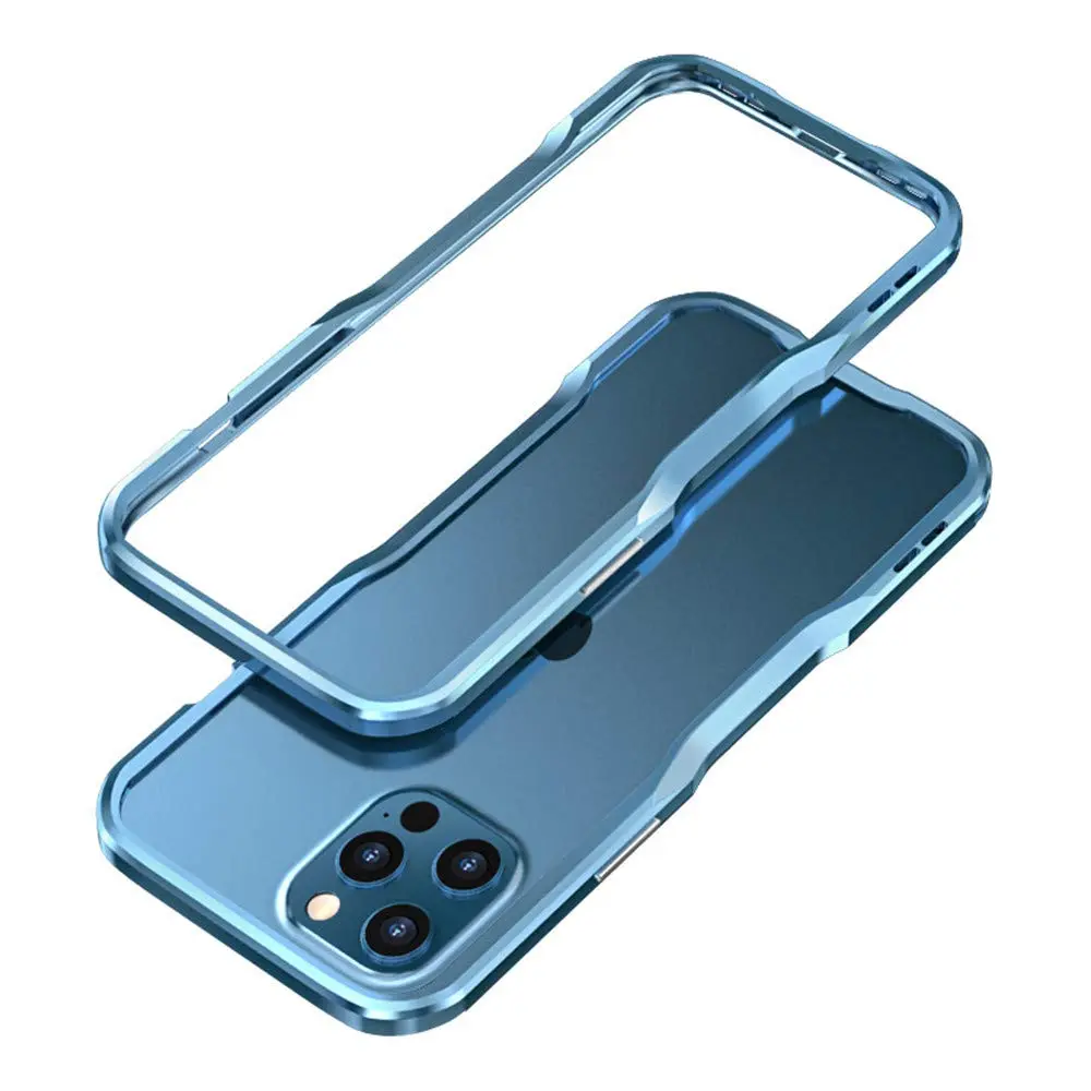 HENGHUI Aluminum Bumper Case for iPhone 12 Pro Max 6.7-inch | Shock-Absorbent Metal Frame with Strap Hole - main product image
