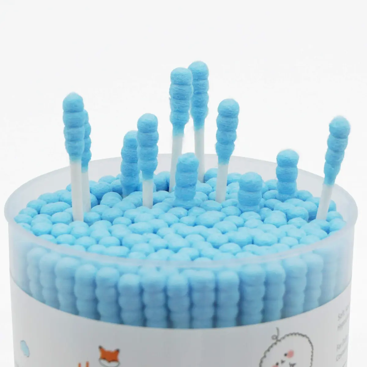 HOMEFOX Blue Cotton Swabs Spiral - 200 Count | Organic Cotton Buds with Paper Stick - view 4