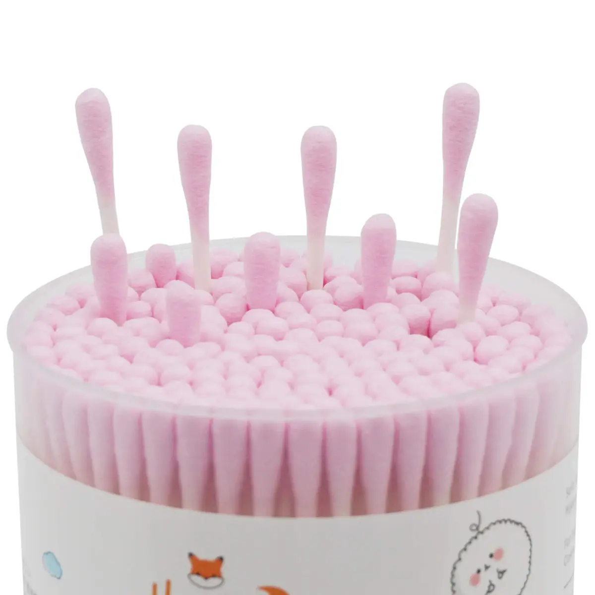 HOMEFOX Pink Cotton Swabs Spiral - 200 Count | Organic Cotton Buds with Paper Stick - view 4