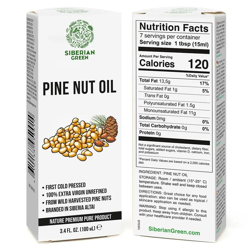 Siberian Green Pine Nut Oil 100ml | Cold Pressed, Raw, Vegan, No-GMO, Siberian Origin - view 5