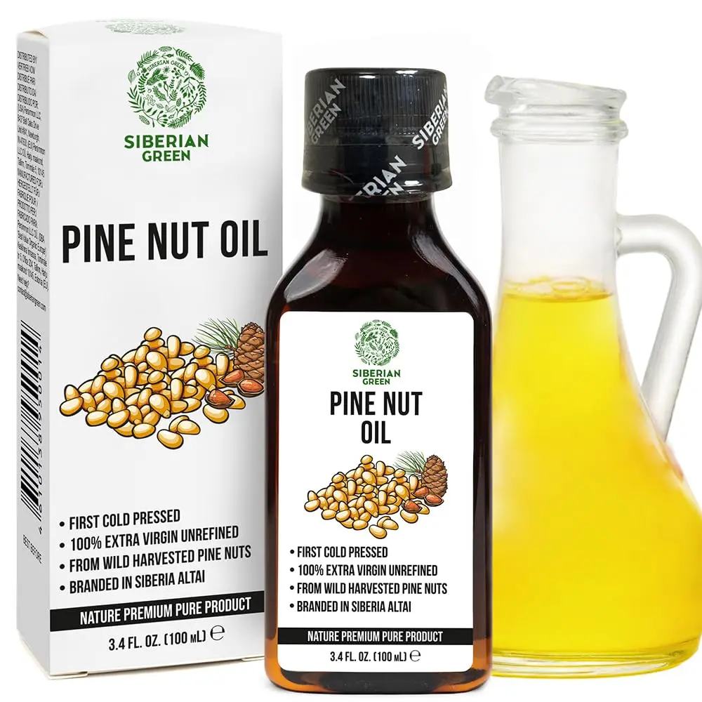 Siberian Green Pine Nut Oil 100ml | Cold Pressed, Raw, Vegan, No-GMO, Siberian Origin - view 2