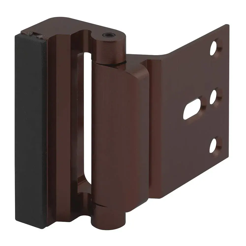 PRIME-LINE U 11441 Door Reinforcement Lock - 3 inch Stop, Aluminum Construction, Red Bronze (Single Pack) - view 2