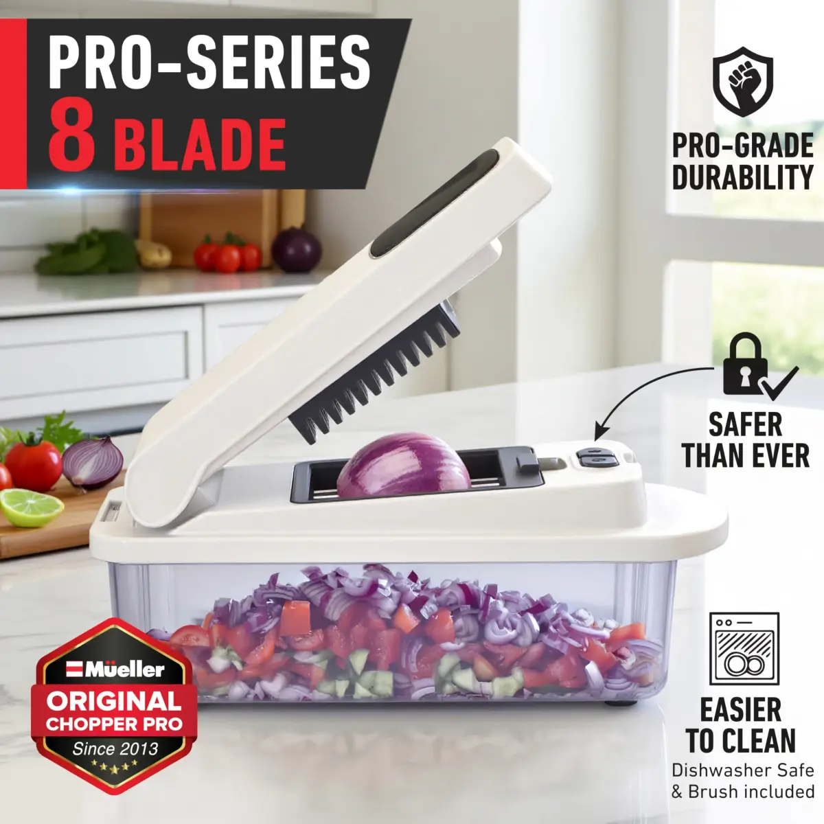 JANSKA Pro Series 10-in-1 Vegetable Chopper & Mandoline Slicer 1.1 kg (2.46 lb) | 8 Stainless Steel Blades for Effortless Meal Prep - view 2