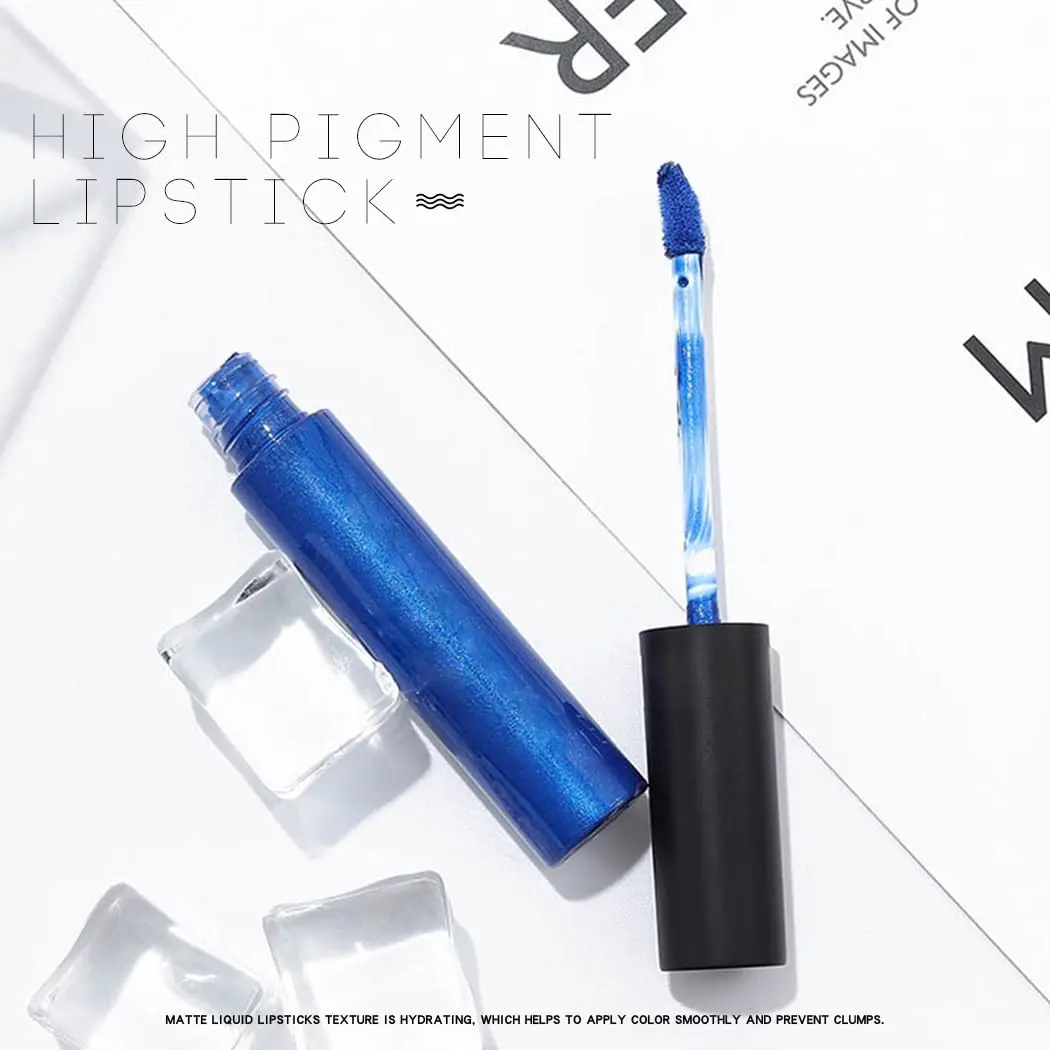 Topmake Lipstick Velvet Moisturizing Lipgloss 0.33 Fl Oz | High Pigment Blue Lip Color for Women & Girls - view 4