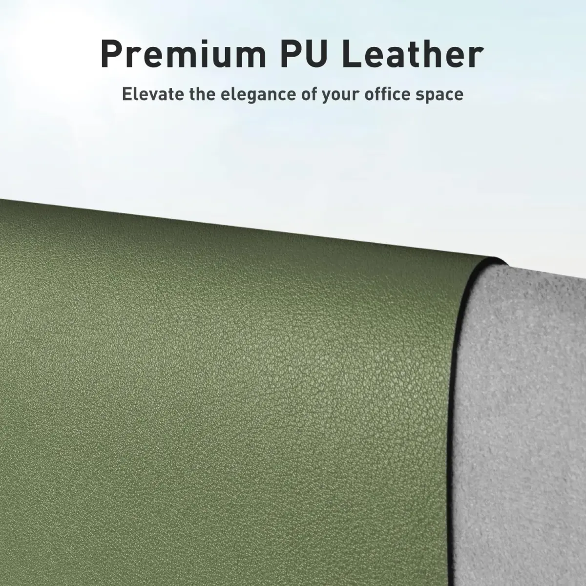 Aothia Olive Green Leather Desk Pad Protector, 36" x 17" | Protects Your Desk from Scratches, Stains, and Spills - view 2