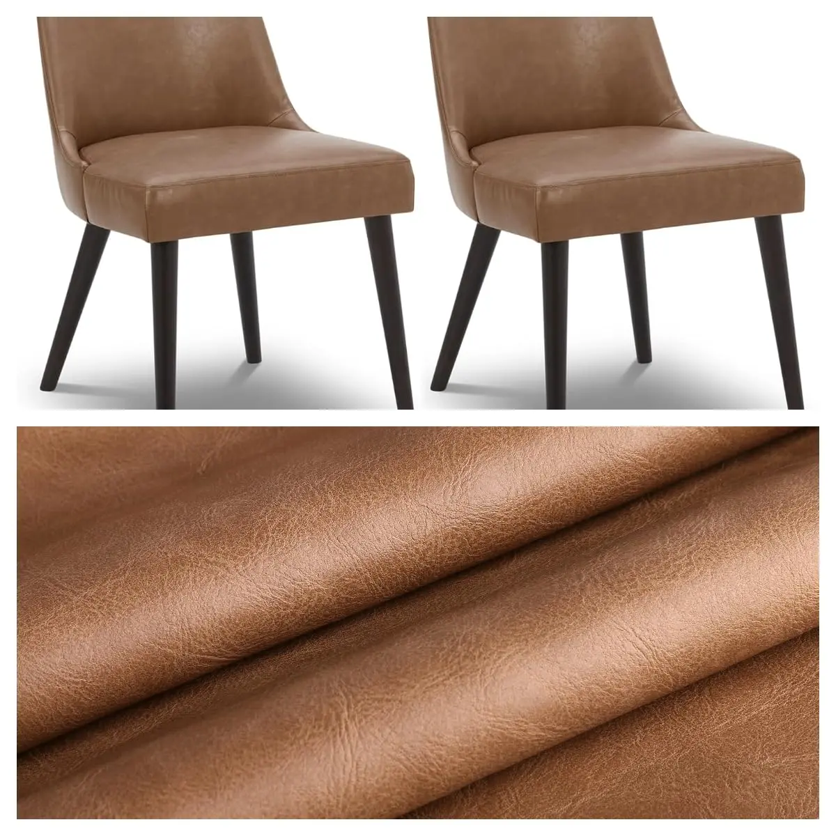 DAFUN Premium Faux Leather Upholstery Fabric 72"x54" (183cm x 137cm) | Waterproof Distressed Bark Black - view 8