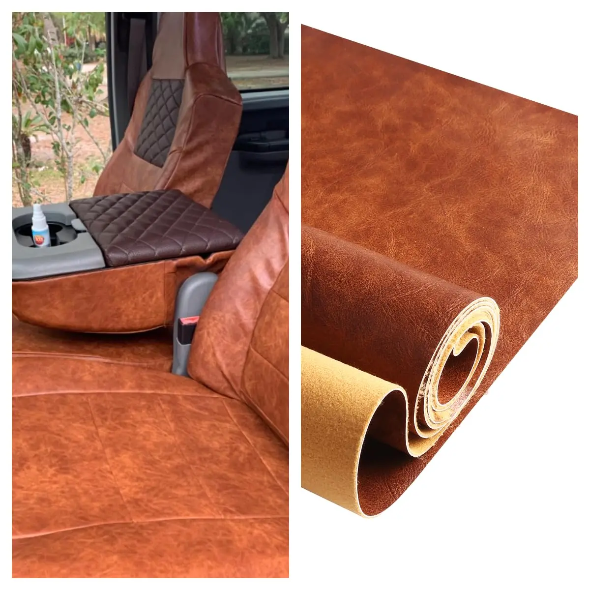 DAFUN Premium Faux Leather Upholstery Fabric 1.2mm Thickness Black | 91.4cm x 137cm (36"x54") - view 7