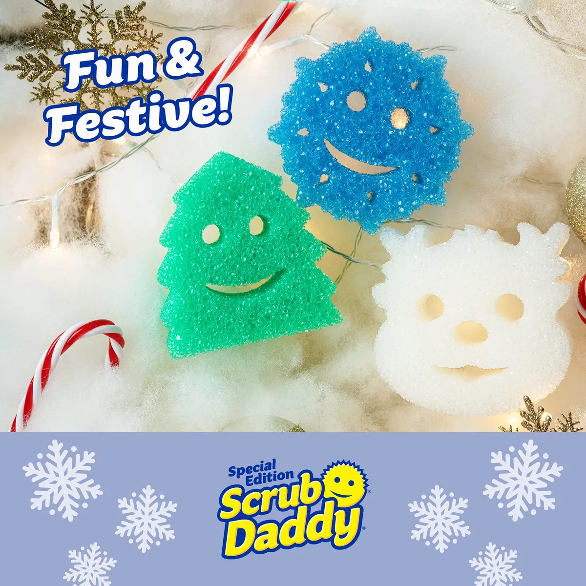 Scrub Daddy Sponge Set - Holiday Shapes | Non Scratch Deep Cleaning Utility Sponge (3 Count) - view 2