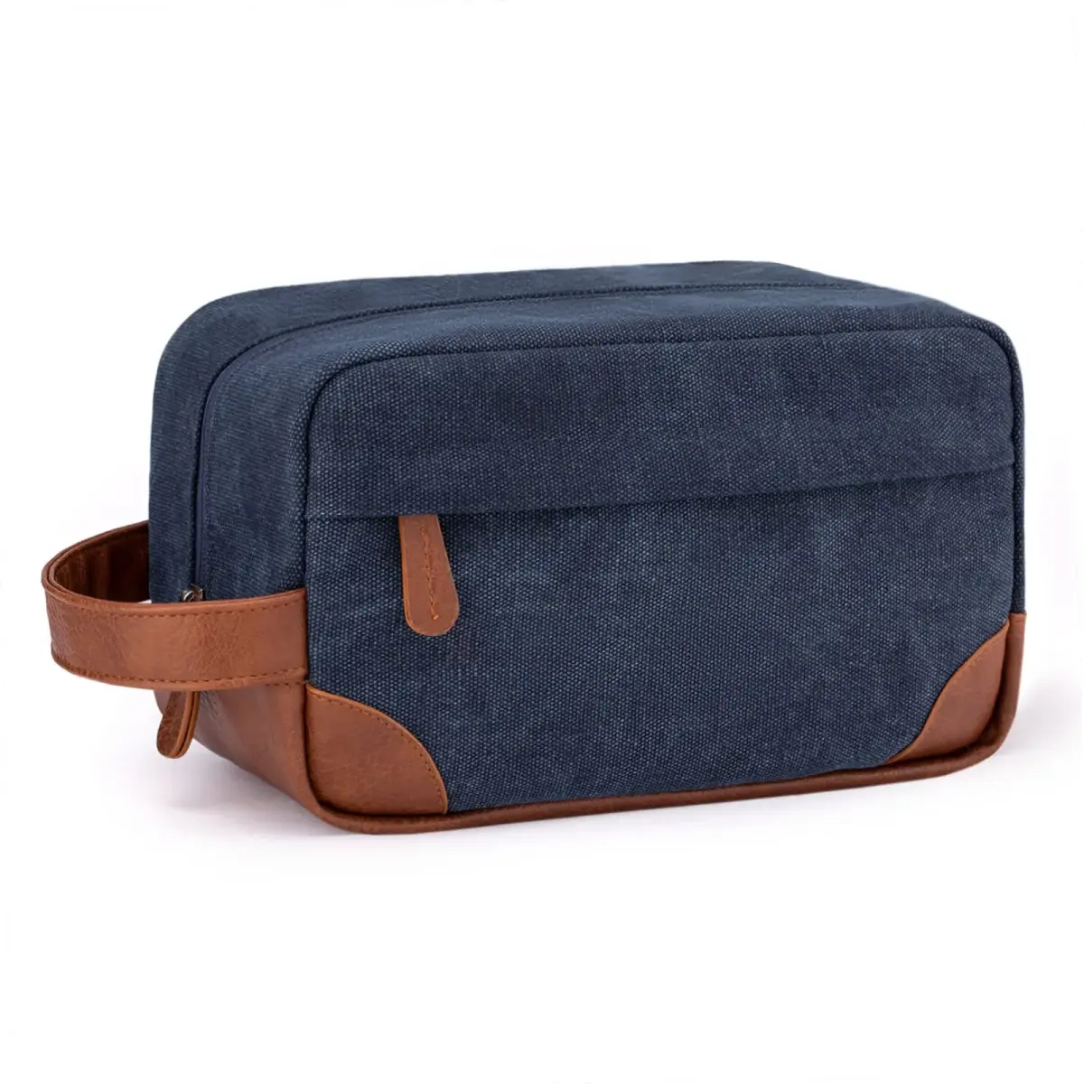 Vorspack Canvas Travel Toiletry Bag for Men, Medium, Navy Blue | Water-Resistant & Organized Compartments - main product image