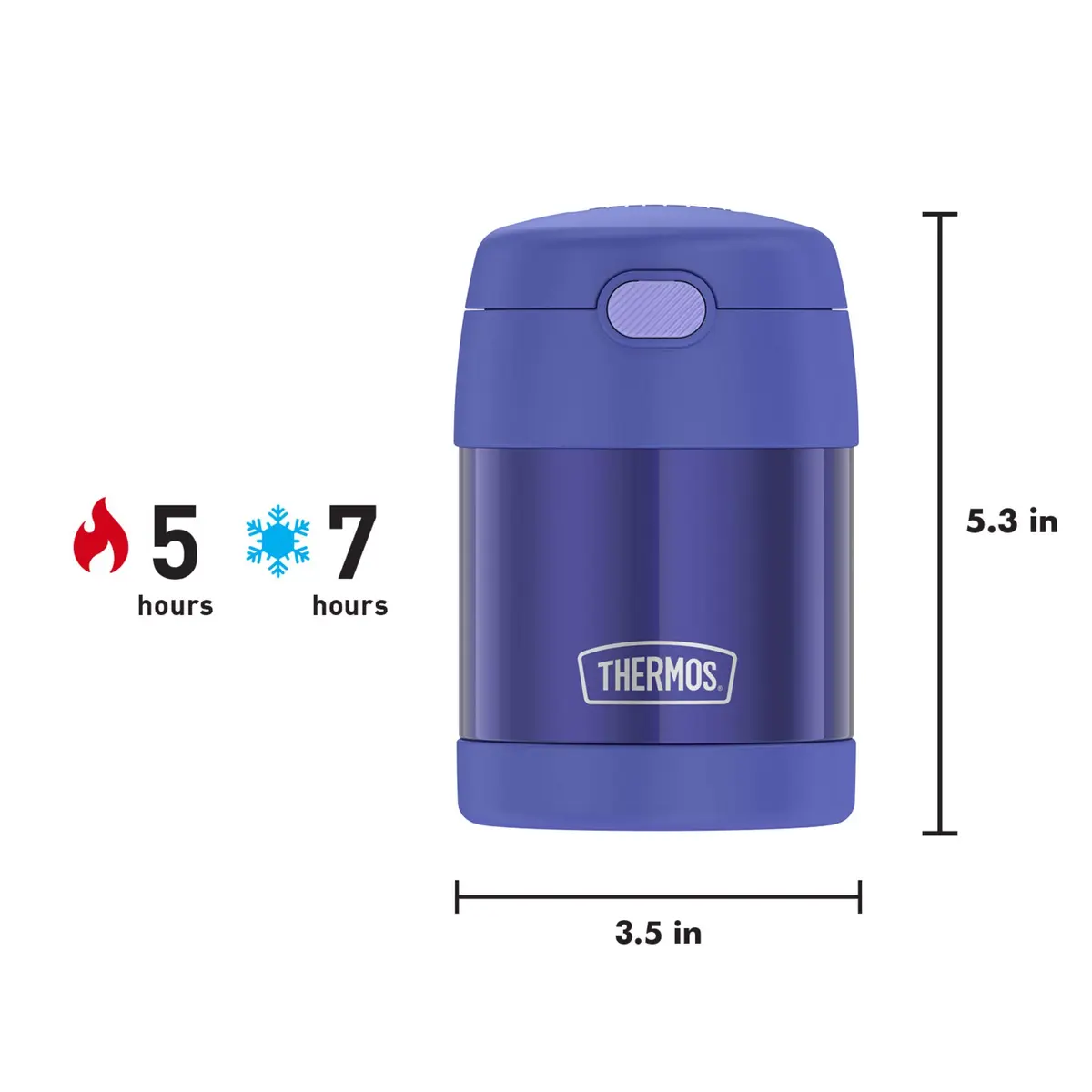 THERMOS Kids Food Jar with Spoon, 10oz (296ml), Purple | Keeps Food Hot or Cold for Hours, BPA-Free, Lightweight - view 8