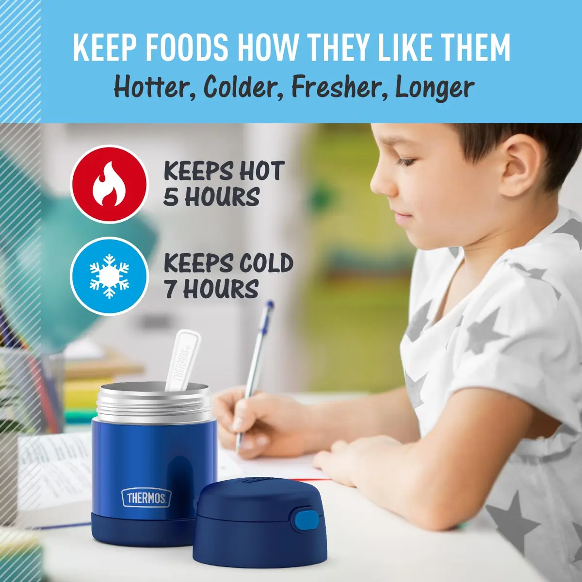 THERMOS Kids Food Jar with Spoon 10oz | Keeps Food Hot or Cold for School & Snacks - view 5