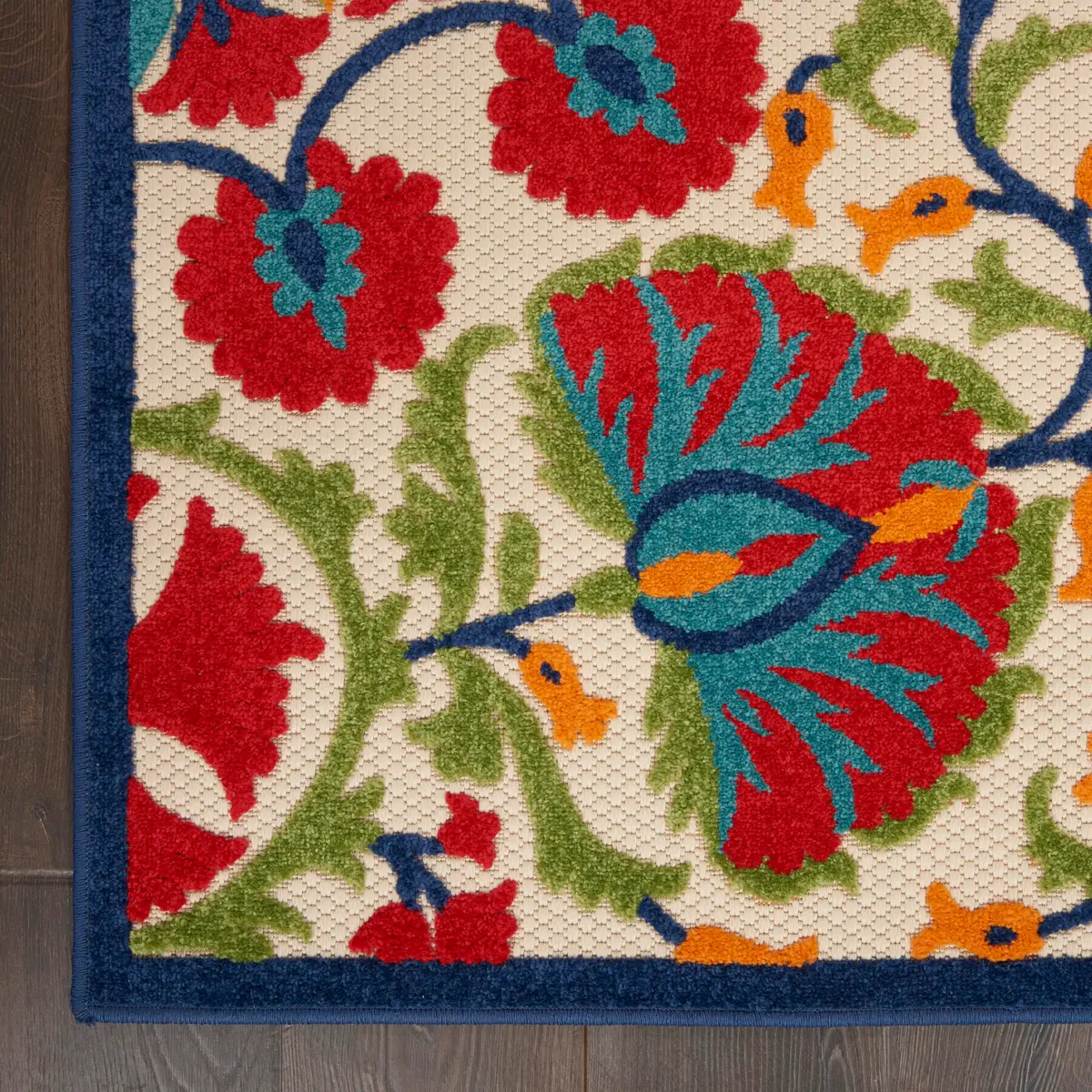 Nourison Rug Aloha Red Multicolor 9' x 12' | Easy Clean, Non Shedding, Outdoor & Indoor Use - view 7