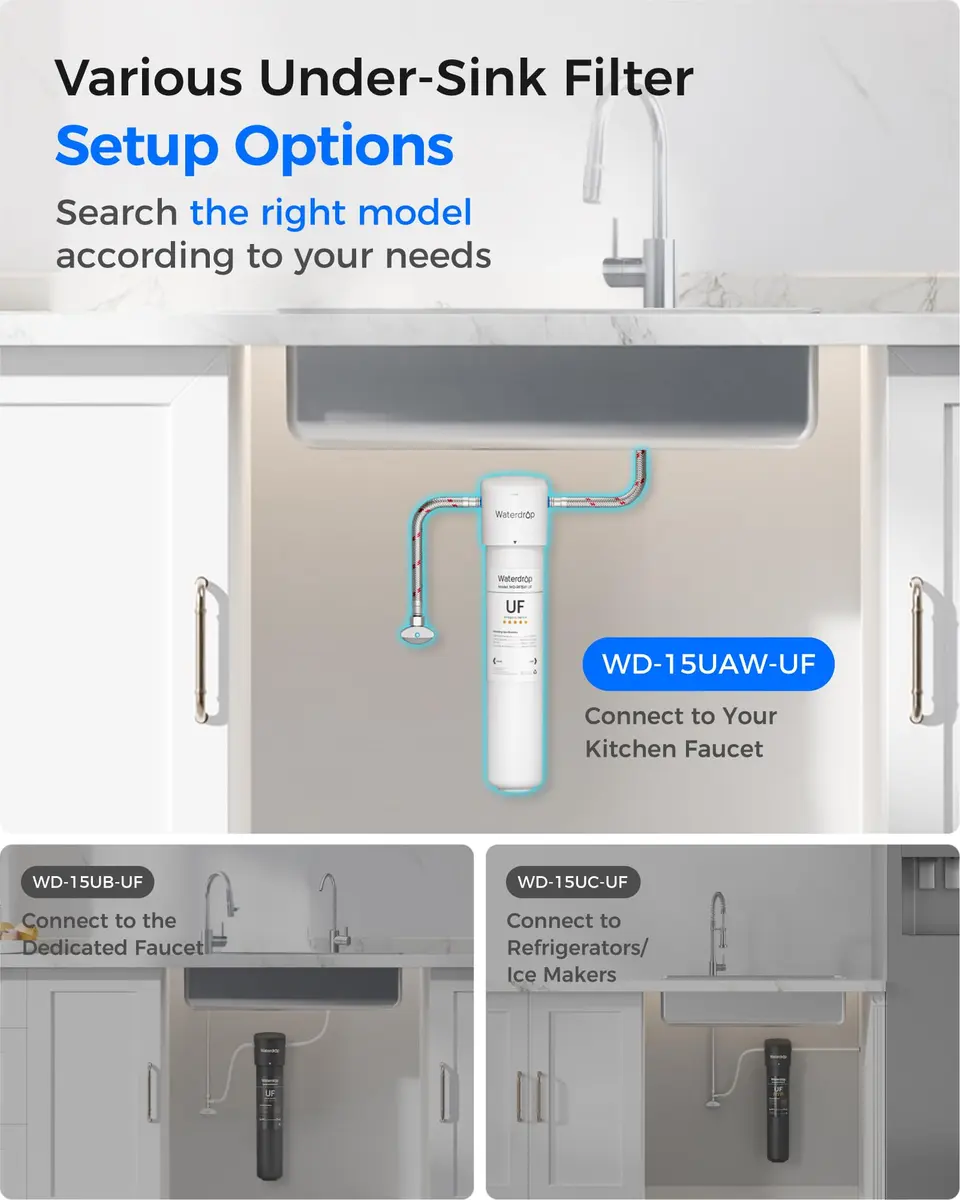 Waterdrop 15UAW-UF Ultra Filtration Under Sink Water Filter System 9.5 L (16000 Gallons) | Reduces Lead, Chlorine, Bad Taste & Odor - view 6