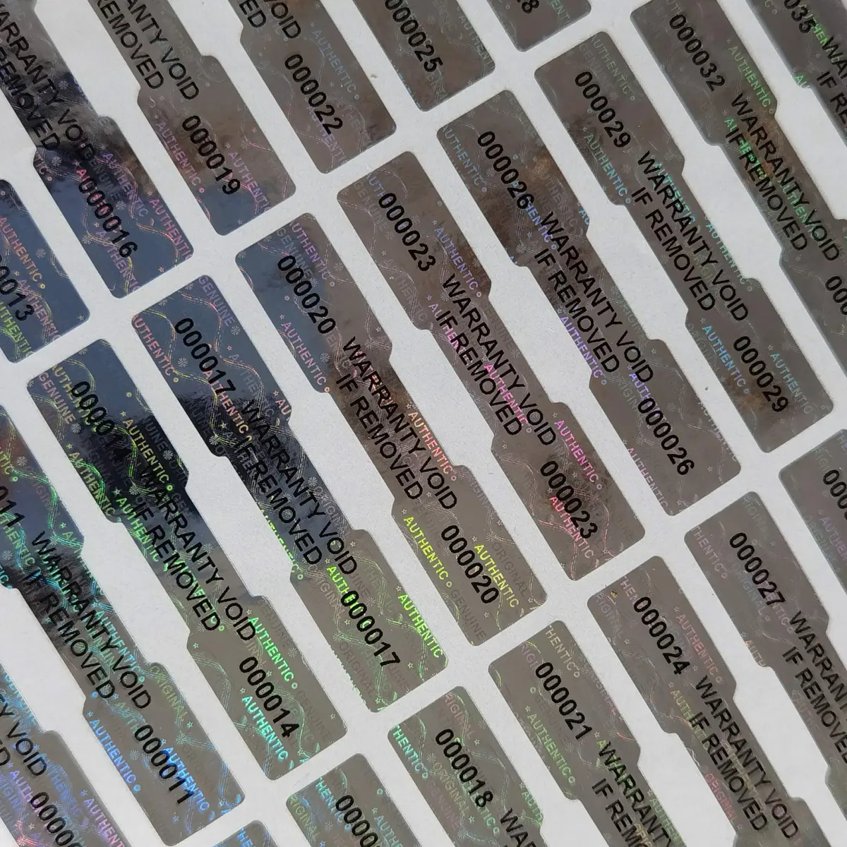 TLK&FBB Tamper Proof Hologram Stickers 620pcs (540 Labels) | High Security Tamper Evident Seal, Sequential Serial Numbering, Silver Honeycomb - view 7
