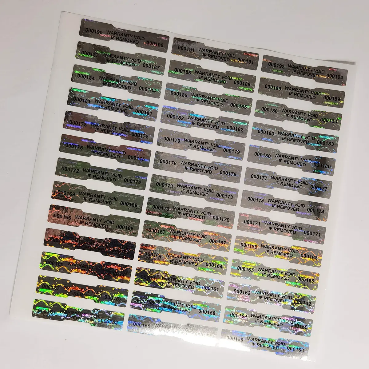 TLK&FBB Tamper Proof Hologram Stickers 620pcs (540 Labels) | High Security Tamper Evident Seal, Sequential Serial Numbering, Silver Honeycomb - view 8