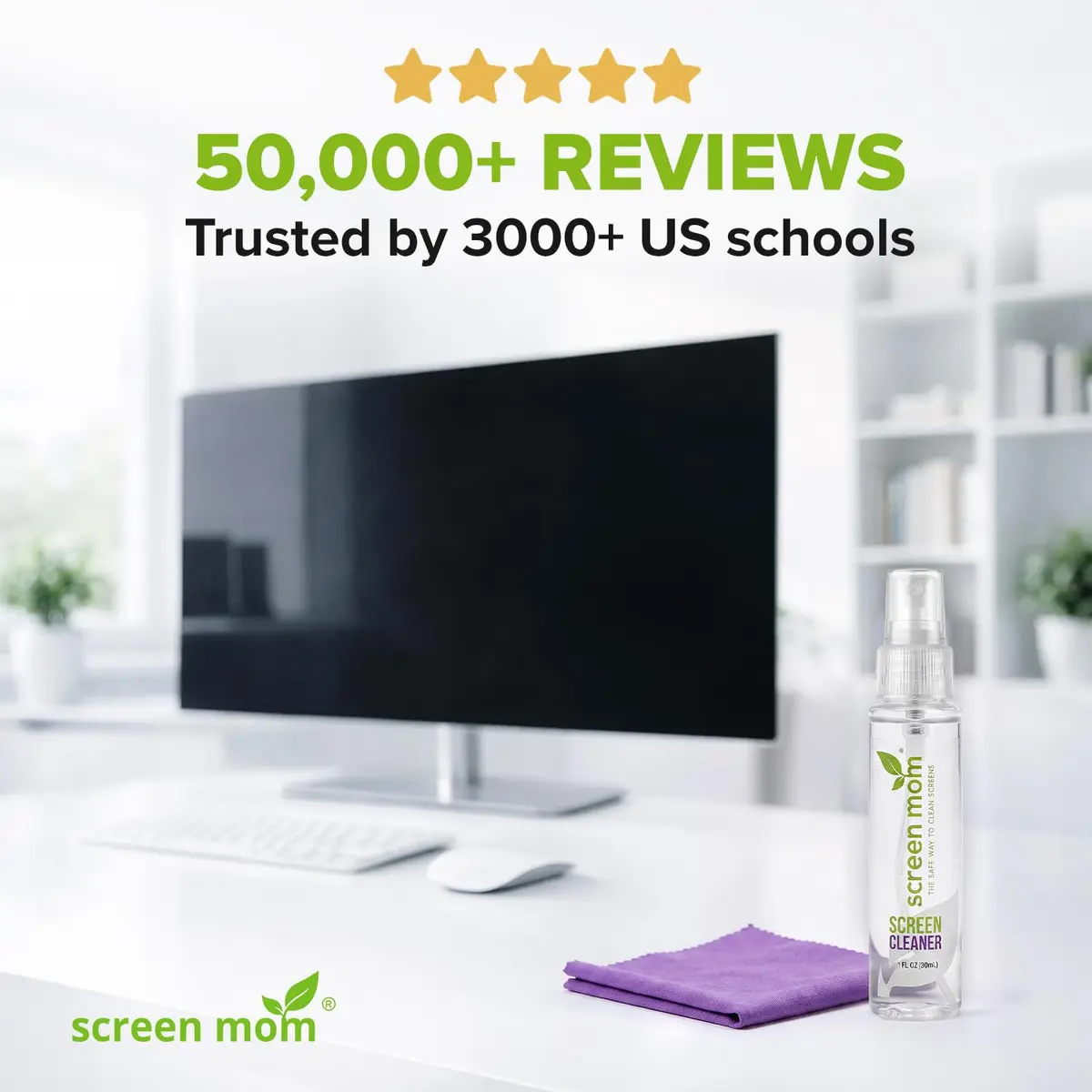 Screen Mom Screen Cleaner Spray 3 Pack-3x1oz for TV, Car, Laptop & Computer | Streak-Free, Alcohol-Free, Microfiber Cloths Included - view 5