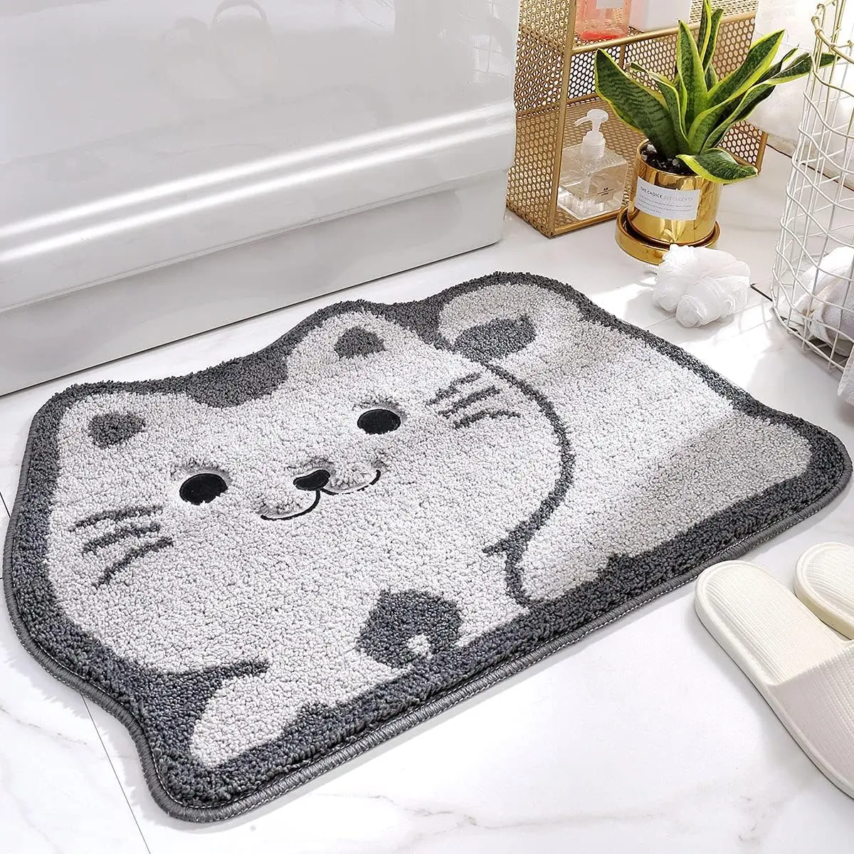 Molesun Cat Bath Mat 19" x 28" | Soft Absorbent Microfiber Rug with Non-Slip TPR Backing - main product image