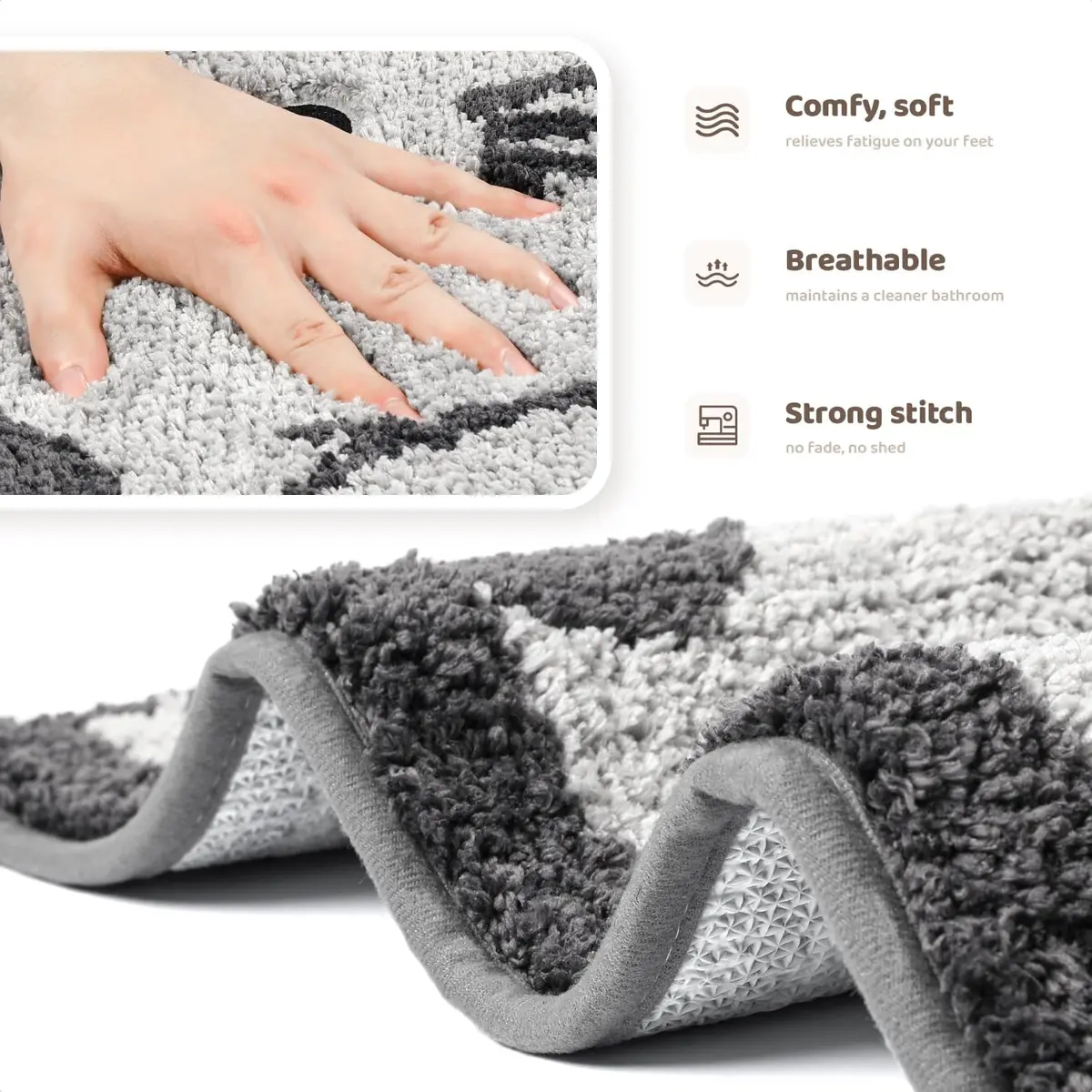 Molesun Cat Bath Mat 19" x 28" | Soft Absorbent Microfiber Rug with Non-Slip TPR Backing - view 5